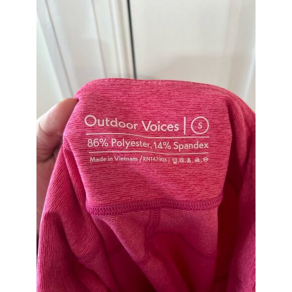 NWT Outdoor Voices Flamingo Hot Pink Warm Up Leggings - Picture 5 of 6